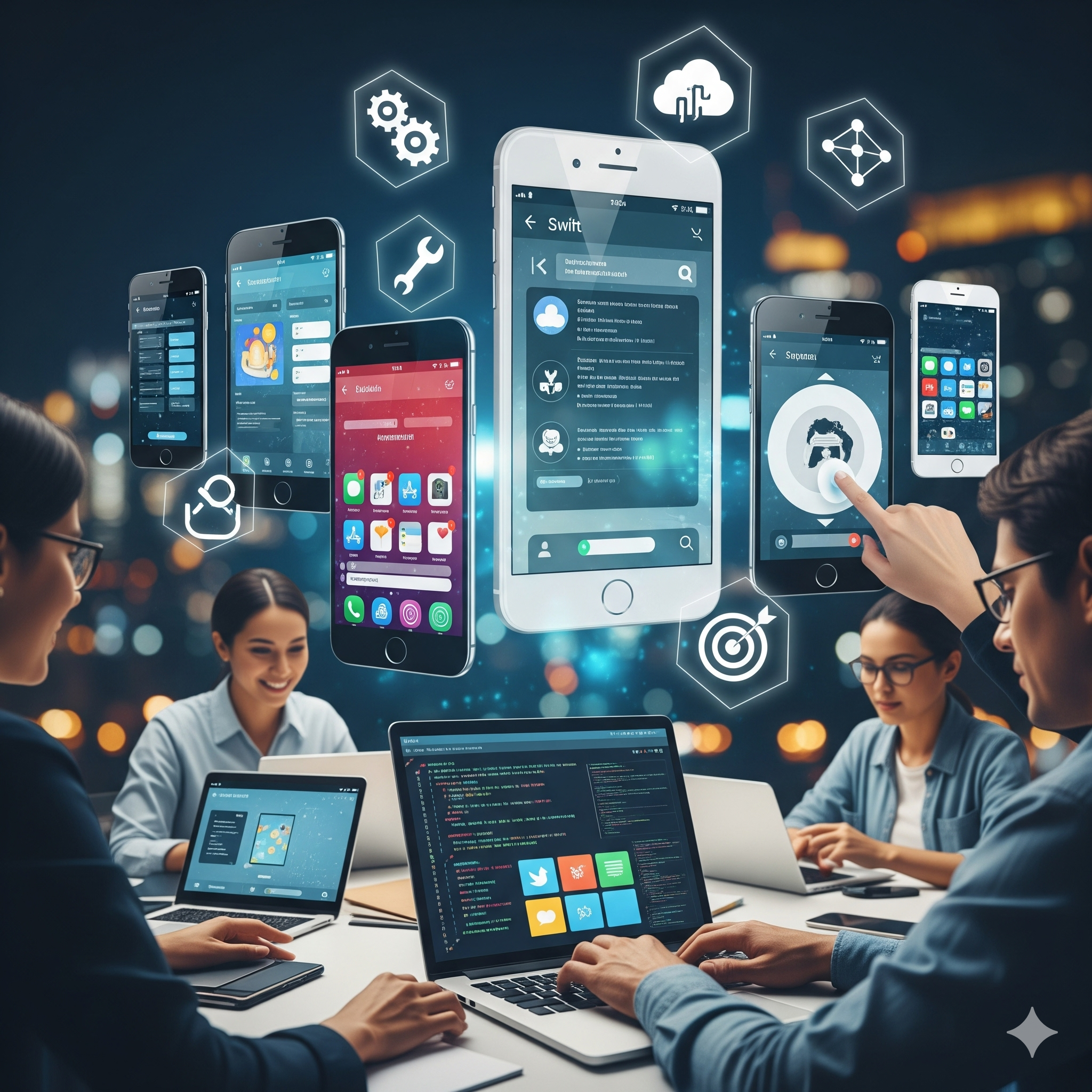 Illustration showing Pabitra Technology's expertise in Mobile App Development