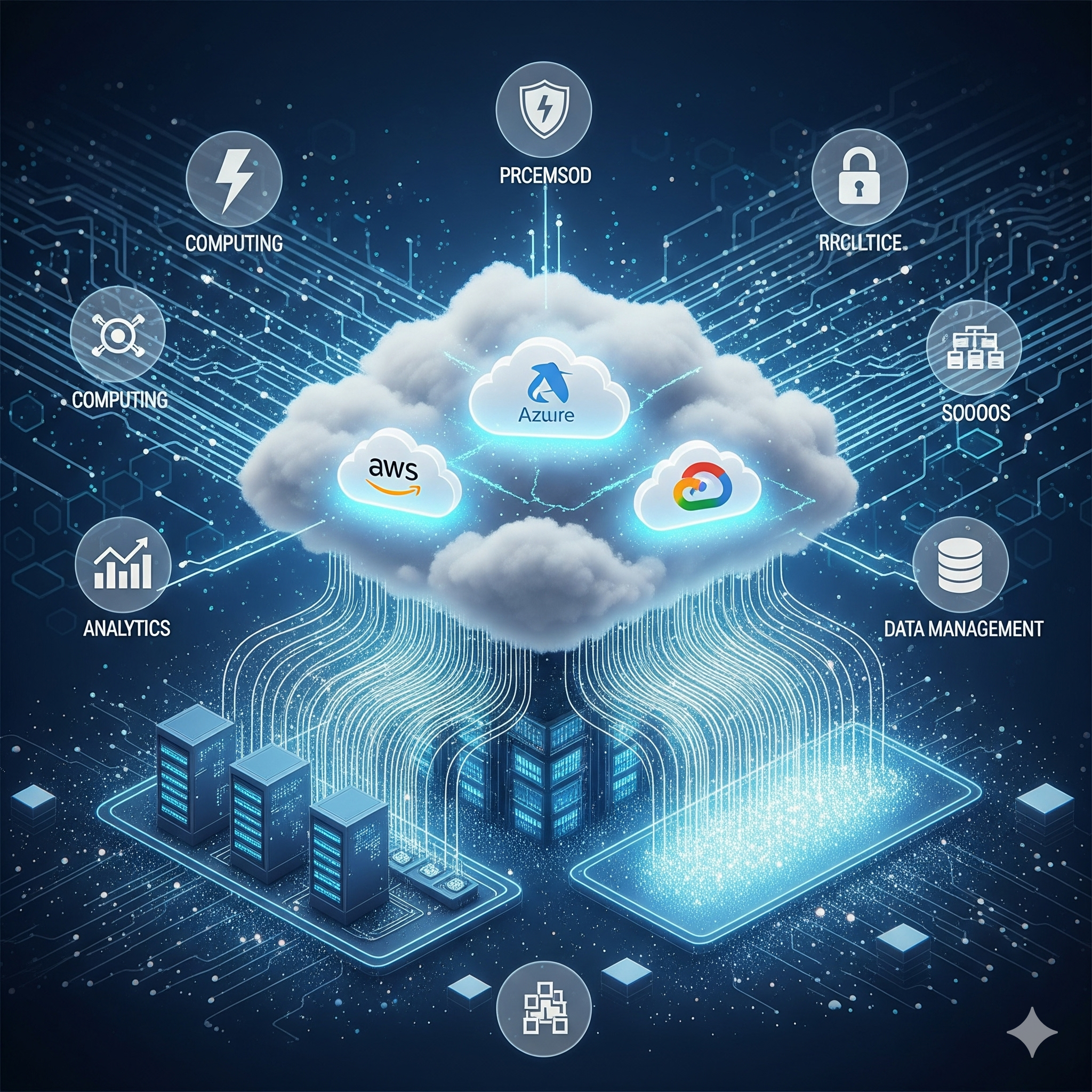Illustration showing Pabitra Technology's expertise in Cloud Solutions
