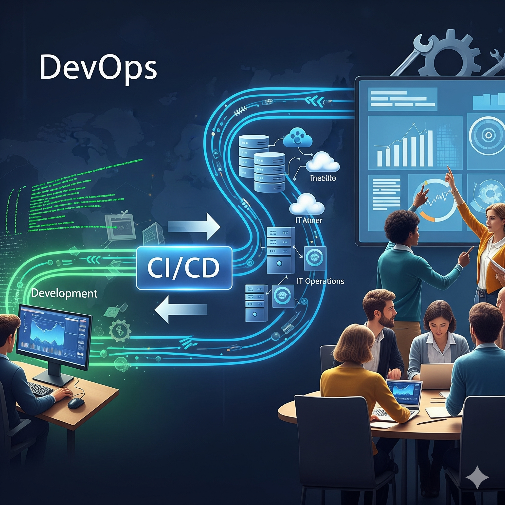 Illustration showing Pabitra Technology's expertise in DevOps Consulting